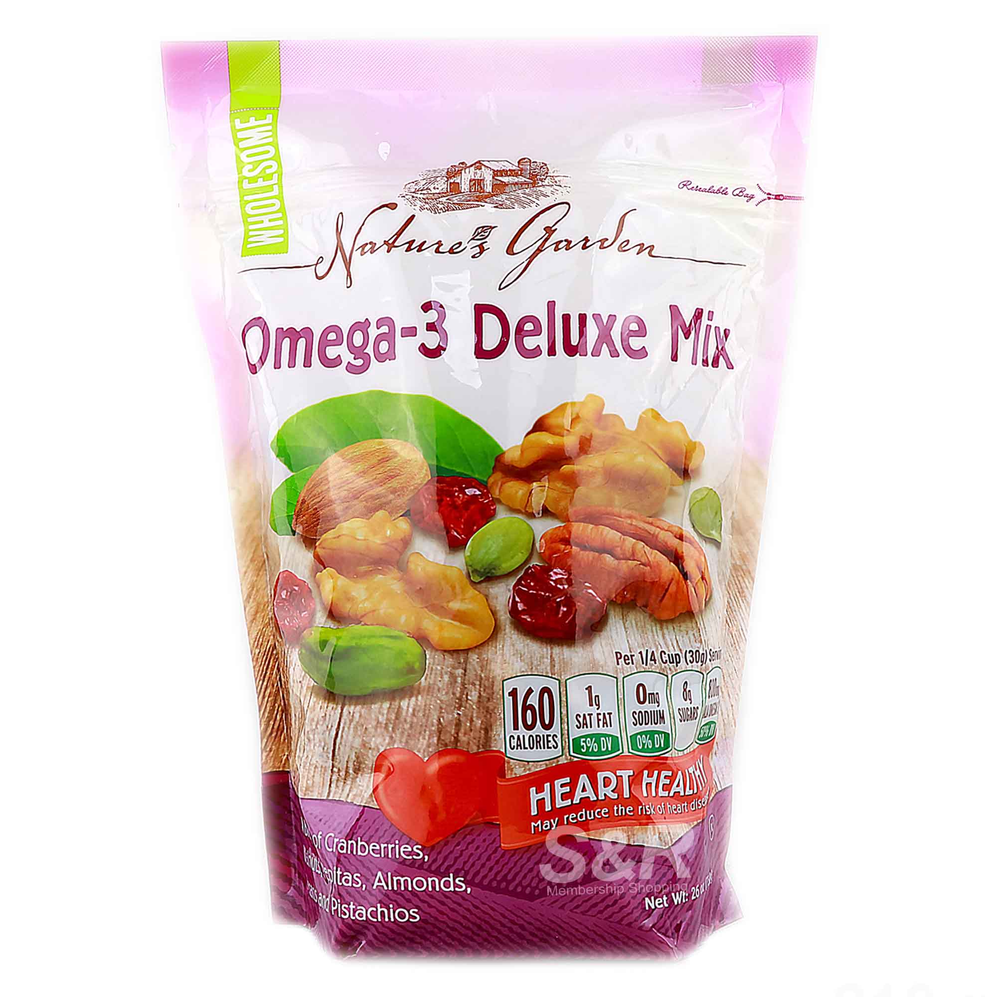 Nature's Garden Omega-3 Deluxe Mix Wholesome Nuts 737g Nature's Garden Omega-3 Deluxe Mix Wholesome Nuts 737g